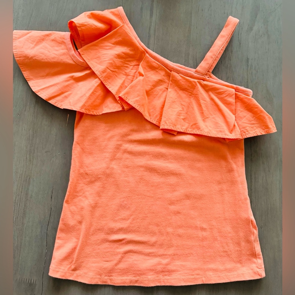 HABITUAL Kid Ruffle Knot to Woven Top Coral Youth 7/8